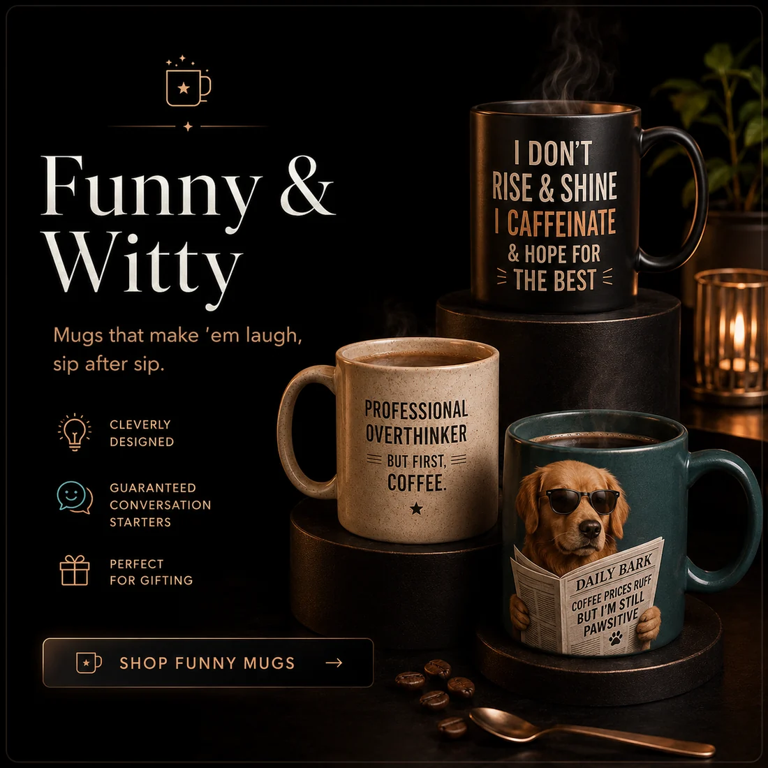 Funny and witty novelty mugs
